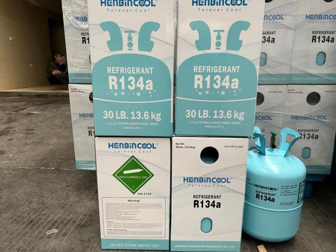 Yüksek Saflıklı R134A Soğutucu 99.99 Hava Kon Soğutucu Gaz 0