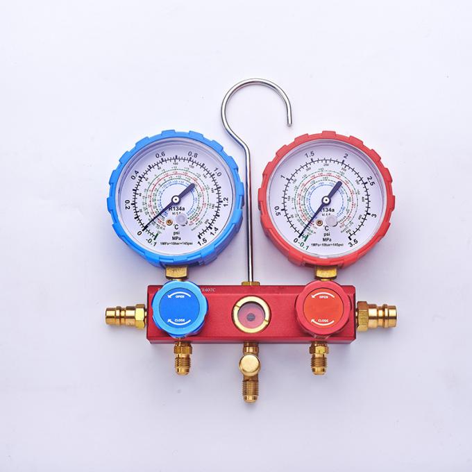 Refrigerant Two Way Valve Manifold Gauge Set with Ball Valve Hand